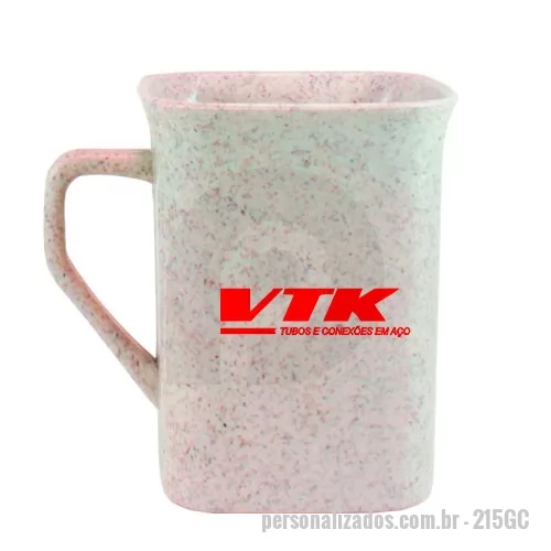 Caneca ecológica personalizada - Caneca Quadrada Green Colors com capacidade para 250ml, agora disponível em 6 cores especiais que utilizam pigmentos orgânicos na fabricação.