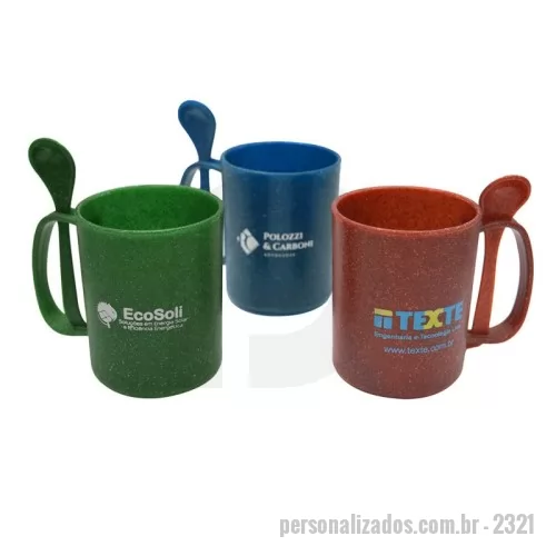 Caneca ecológica personalizada - Caneca Ecológica Fibras Naturais (Fibra de coco, Fibra de bambu, fibra de madeira, Fibra de Arroz, Fibra de Açaí)