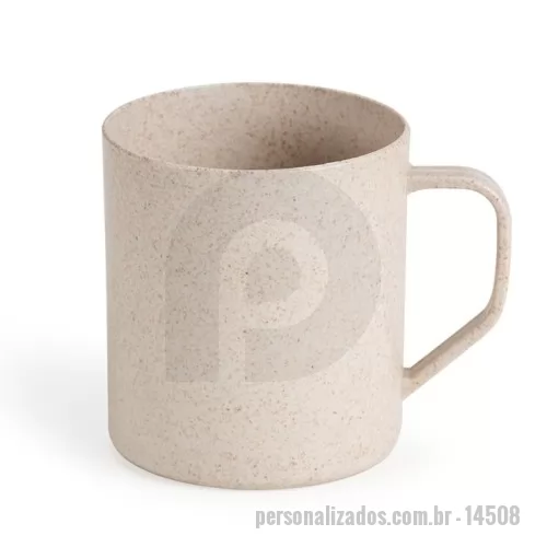 Caneca ecológica personalizada - Caneca Fibra de Arroz 400ml