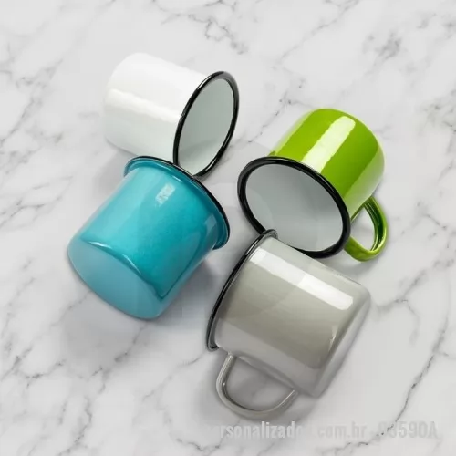 Caneca Inox personalizada - Descrição: Caneca em inox com pintura totalmente esmaltada e capacidade para até 370ml.  Altura :  8 cm  Largura :  11,4 cm  Circunferência :  25,2 cm  Medidas aproximadas para gravação (CxL):  7 cm x 8 cm