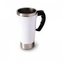 Caneca térmica mixer com 500ml de capacidade e alça com acionamento elétrico do mixer. Ela possui tampa com vedação antivazamento e abertura para beber. Funcionamento com 2 pilhas AAA.