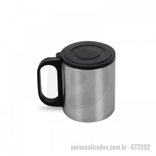 Caneca personalizada - caneca inox, , 180ml - com tampa.