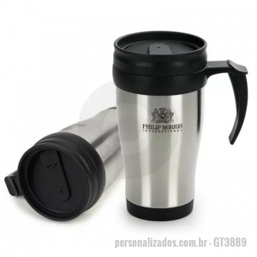 Caneca personalizada - Caneca em Inox semi térmica-400ml