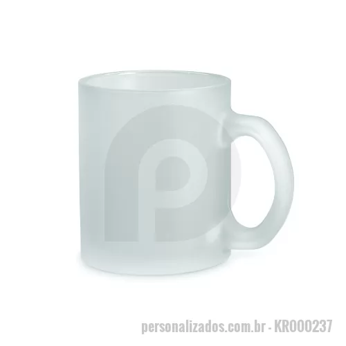 Caneca personalizada - Caneca em vidro com efeito fosco com capacidade até 340 ml