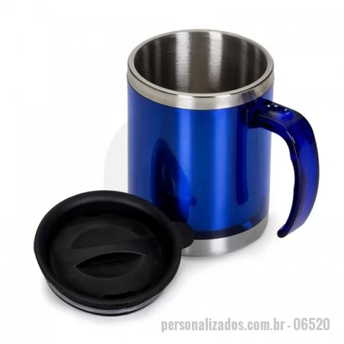 Caneca personalizada - Caneca acrílica 400ml com detalhe oval no pegador, revestimento interno e detalhes em inox. Tampa plástica resistente com sistema giratório para abertura(não é térmica).  Altura :  11,6 cm  Largura :  12,6 cm  Medidas aproximadas para gravação (CxL):  8,7 cm x 8 cm  Peso aproximado (g):  154