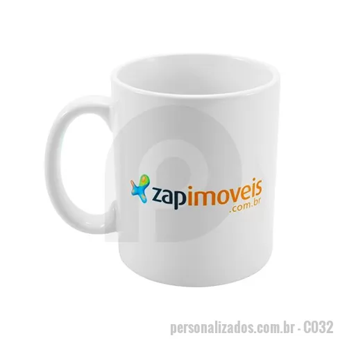 Caneca personalizada - Caneca todo mundo gosta. Resistentes à microondas e lava-louças e disponível na cor branca, a caneca de cerâmica 325ml personalizada é uma ótima opção. Também utilizadas como porta trecos ou porta caneta em ambientes corporativos, as canecas têm espaço suficiente para divulgar o diferencial da sua marca ou campanha com criatividade e eficiência. 