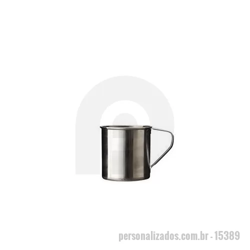 Caneca personalizada - Caneca em inox com capacidade máxima de 300 ml. Altura : 7,6 cm Largura : 10,7 cm Circunferência : 7,5 cm Peso aproximado g : 62