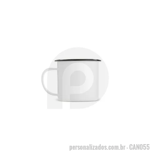 Caneca personalizada - Caneca em inox com capacidade máxima de 370ml e pintura de acabamento esmaltado, ideal para servir cafés, chás e outras bebidas com charme e praticidade. Seu design leve traz inspiração retrô, com corpo colorido brilhante e borda superior em contrast