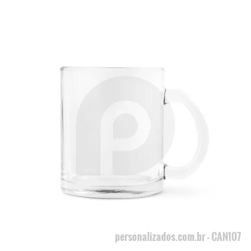Caneca personalizada - Caneca produzida em vidro transparente, indicada para sublimação, com capacidade de até 350 ml e fornecida em caixa presente. Sua superfície permite receber artes, logotipos, mensagens e identidades visuais, transformando cada peça em um item exclusi