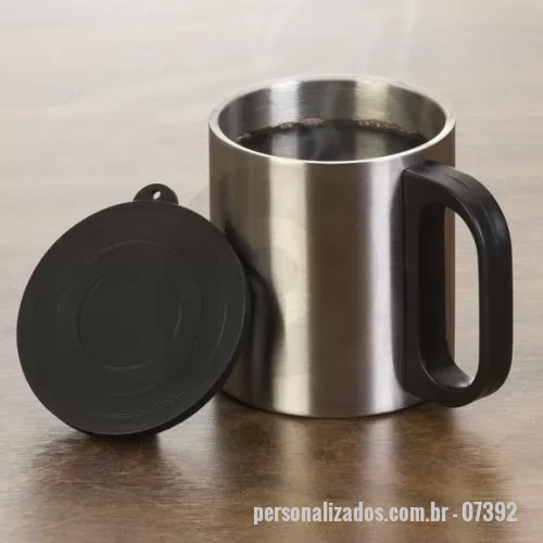 Caneca personalizada - Caneca Inox 180ml - 8,1 x 10 x 21,5cm