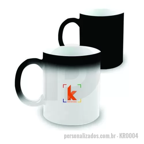 Caneca personalizada personalizada - Caneca de Porcelana 325 ml. Já pensou colocar sua bebida quentinha em uma caneca escura e a sua marca começar a surgir como um passe de mágica?  É surpreendente!