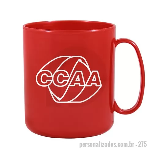 Caneca personalizada personalizada - Caneca Redonda com Capacidade de 400 ml. Caneca Redonda fabricado em Plástico Premium (PP) atóxico, cores vivas, acabamento impecável e resistente a microondas e máquina de lavar.