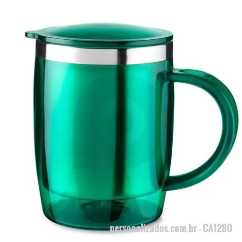 Caneca personalizada personalizada - Caneca plástica com inox na parte interna de 400ml ,Torna seu evento agradável com essas lindas canecas coloridas personalizadas com a sua logomarcas