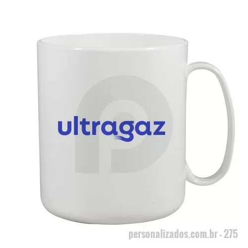 Caneca personalizada personalizada - Capacidade de 400 ml. Caneca Redonda fabricado em Plástico Premium (PP) atóxico, cores vivas, acabamento impecável e resistente a microondas e máquina de lavar.