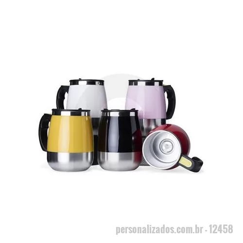 Caneca personalizada personalizada - Essa linda caneca personalizada com misturador é um brinde personalizado que todo mundo ama receber.