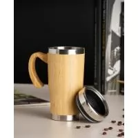 Caneca de Bambu Personalizada, Capacidade 500ml, Material Bambu