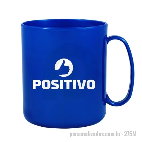 Caneca plástica personalizada - Caneca Redonda 400ml fabricado em Plástico Premium (PP) atóxico  e resistente a microondas e máquina de lavar.