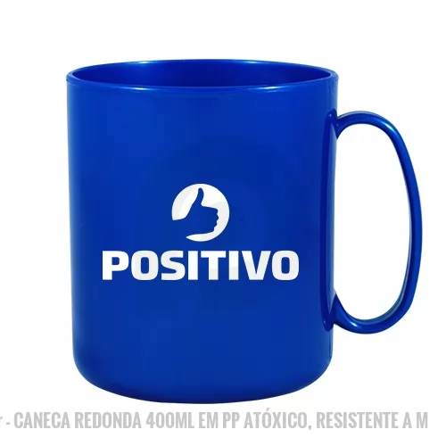 Caneca plástica personalizada - Caneca Redonda com Capacidade de 400 ml. Caneca Redonda fabricado em Plástico Premium (PP) atóxico, cores vivas, acabamento impecável e resistente a microondas e máquina de lavar.