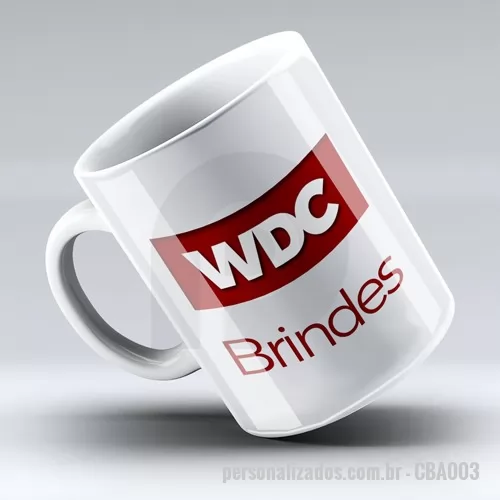 Caneca porcelana personalizada - Caneca de porcelana para café ou chá, cor branca. Capacidade 310 ml. Gravação sem limites de cores em uma area de até 18,5 x 8,5cm