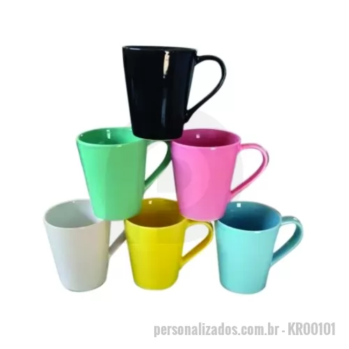 Caneca porcelana personalizada - Caneca tulipa em porcelana