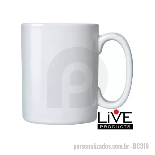Caneca porcelana personalizada - Caneca de Cerâmica Live 325ml