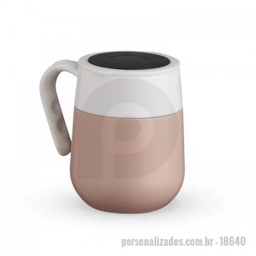 Caneca térmica personalizada - Caneca Térmica Personalizada com capacidade para 500ml em inox com display LED com termômetro digital na tampa para indicar a temperatura do líquido. Personalização à Laser ou em Silkscreen.