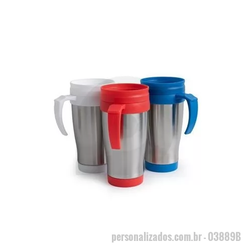 Caneca térmica personalizada - Caneca personalizada com sua logomarca no inox, é um brinde personalizado colorido e muito atrativo.