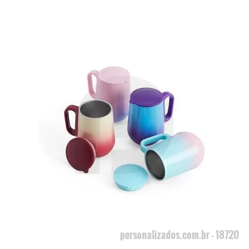 Caneca térmica personalizada - Caneca personalizado em modelo bicolor é o brinde personalizado mais charmoso que seu cliente pode receber.