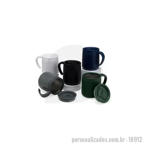 Caneca térmica personalizada - A companheira perfeita para manter bebidas na temperatura ideal por mais tempo. Feita em inox, com parede dupla e capacidade de até 300 ml, esta caneca resistente e durável, tem tampa ajustável que evita derramamentos, trazendo ainda mais praticidade