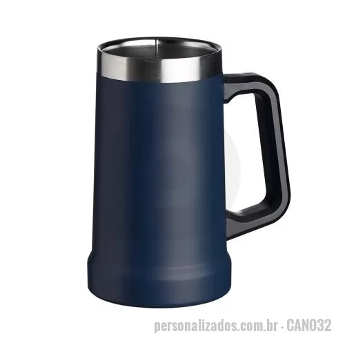 Caneca térmica personalizada - Com capacidade de 700ml, esta caneca térmica em inox com pegador plástico une visual marcante e praticidade para acompanhar bebidas geladas ou quentes em diferentes momentos do dia. Seu corpo resistente valoriza o acabamento moderno, enquanto a alça 