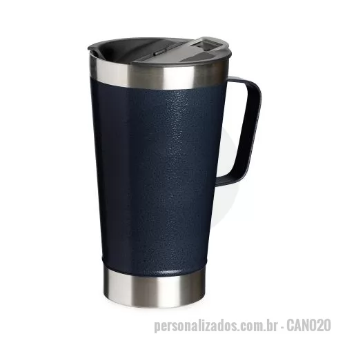 Caneca térmica personalizada - Com visual moderno e acabamento robusto, esta caneca térmica de 500ml em inox foi pensada para acompanhar momentos de lazer, trabalho ou confraternizações com muito mais praticidade. Sua estrutura ajuda a conservar a bebida por mais tempo, enquanto a
