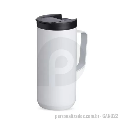 Caneca térmica personalizada - Compacta, funcional e com acabamento moderno, esta caneca térmica de 350ml é ideal para manter bebidas na temperatura desejada com mais praticidade durante a rotina. Produzida em inox com parede dupla e livre de BPA, oferece uma experiência segura e 
