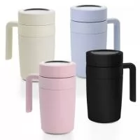 CANECA TÉRMICA INOX 500ML COM INFUSOR, E DISPLAY LED COM TERMÔMETRO DIGITAL NA TAMPA PARA INDICAR A TEMPERATURA DO LÍQUIDO.