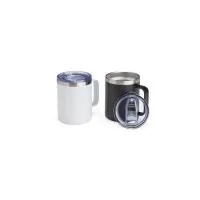 Caneca térmica de inox 350 ml com parede dupla. Contém tampa acrílica com bocal e trava de segurança. Altura : 11,4 cm Largura : 12 cm Circunferência : 27,9 cm Peso aproximado g : 267