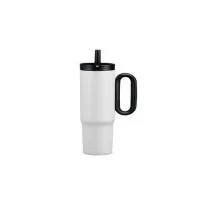 Caneca térmica em inox 304 com pintura eletrostática, alça lateral em plástico e capacidade de até 750 ml. Conta com estrutura de parede dupla e vedação a vácuo para manter a temperatura de líquidos por mais tempo. Possui tampa plástica rosqueável co