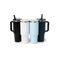 Caneca térmica com capacidade de 1,2 litros em inox 304 com parede dupla. Possui tampa acrílica rosqueável e bico flexível integrado para uso com o canudo. Conta com um prático pegador de plástico e acompanha canudo. Altura : 26,2 cm Largura : 14,8 c