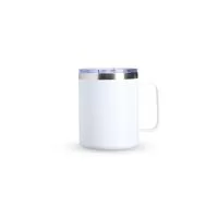 Caneca térmica de inox com capacidade de 350ml, estrutura de parede dupla e tampa acrílica com bocal e trava de segurança. Seu formato compacto facilita o uso no escritório, em casa ou durante pequenos deslocamentos, mantendo a bebida protegida com m