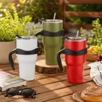Com estrutura em inox e capacidade para 800ml, esta caneca térmica oferece versatilidade para diferentes momentos do dia, seja no trabalho, em viagens, na academia ou durante a rotina em casa. O conjunto acompanha duas tampas acrílicas: uma com bocal