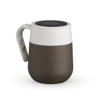 Caneca térmica 500ml. Tampa de pressão com termômetro digital e painel LED. Parede dupla, interior inox 304, exterior inox 201 com pintura spray.