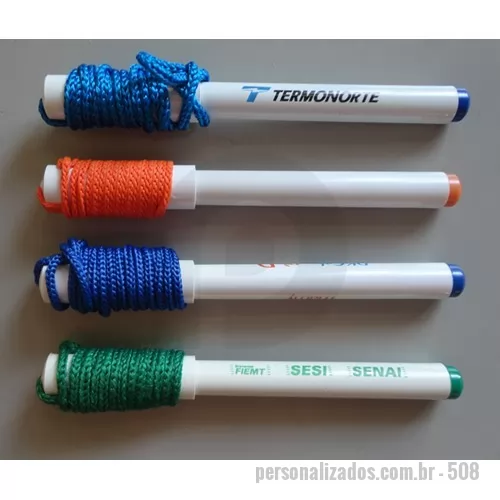 Caneta com cordão personalizada - Caneta com cordão- impressão em silk ou impressão digital 4 cores