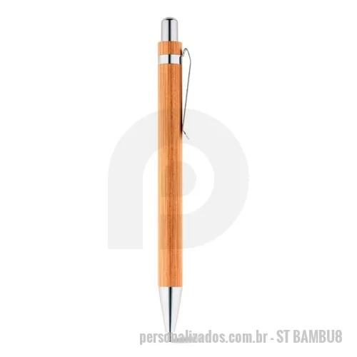 Caneta de bambu personalizada - Caneta Bambu Promocional