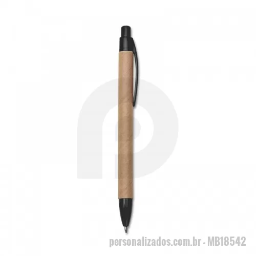 Caneta ecológica personalizada - Caneta Ecológica confeccionada em papelão com detalhes plásticos, carga esferográfica azul e acionamento por clique.  Largura: 1,4cm//  Comprimento: 13,9cm. Esta caneta proporciona uma escrita macia e muito agradável. É um produto ideal para personalizar com a sua Marca e fidelizar o seu Cliente!