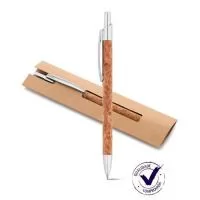 Caneta ecológica Personalizada, Embalagem 155 x 40 mm, Dimensões d9 x 139 mm, Materia Prima Cortiça, Escrita Azul