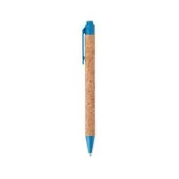 Caneta de cortiça com detalhes em palha de trigo, carga esferográfica azul 1.0mm e acionamento por clique.    OBS.: PEDIDOS MÍNIMO DE 50 PEÇAS!