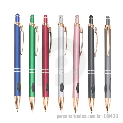 Caneta Laser Point personalizada - Caneta de Metal com Ponteira Touch Personalizada