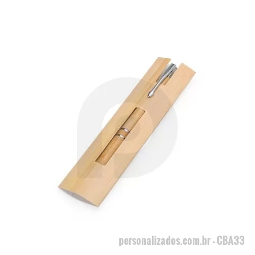 Caneta Laser Point personalizada - Caneta Ecológica de Bambu Personalizada