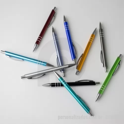 Caneta metálica personalizada -  Caneta metal. Caneta metálica, acionamento por clique e carga esferográfica azul 1.0mm.