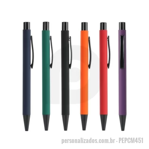 Caneta metálica personalizada - Caneta de Metal Esferográfica Promocional