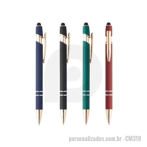 Caneta metálica personalizada - Caneta de Metal com Touch Personalizada
