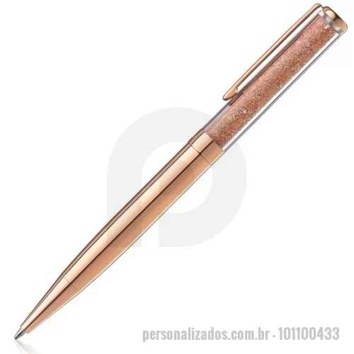 Caneta metálica personalizada - Caneta Crown Diamond Esferográfica Premium